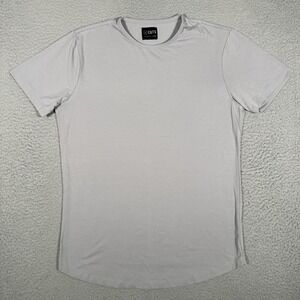 Cuts Clothing Shirt‎ Mens Medium Gray Curve Hem Pyca Pro Casual Preppy Logo